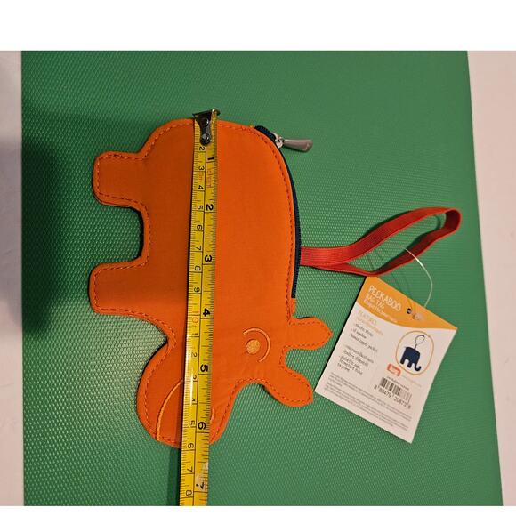 LUG Bag Tag Peekaboo Hippo New Elastic Strap Zip Pocket ID window Sunset orange - Picture 7 of 9